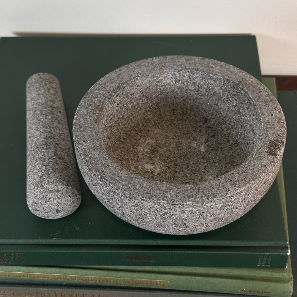 Gray Stone Mortar and Pestle - Picture 2 of 4